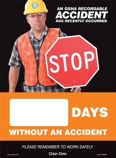 An Osha Recordable Accident Mini Digi Day® Magnetic Faces Scn401