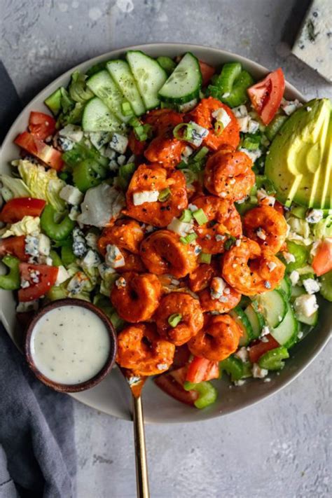 Easy Buffalo Shrimp Salad - Dash of Mandi