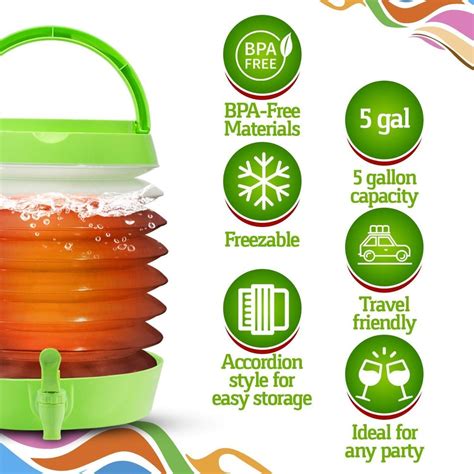 Multicolor Plastic Chilled Water Jug Liter Portable Collapsible