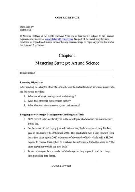 Solution Manual For Mastering Strategic Management Version 4.0 By Dave