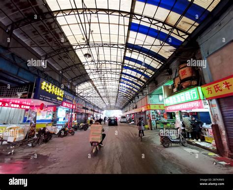 View of Wuhan Huanan Wholesale Seafood Market before its closure in Hankou, Wuhan city, central ...