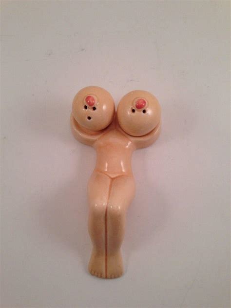 Vintage Nude Naked Lady Pin Up W Boob Salt Pepper Shakers Novelty