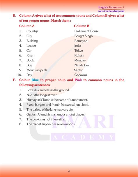 Cbse Ncert Class English Grammar Chapter The Noun And Its Kinds