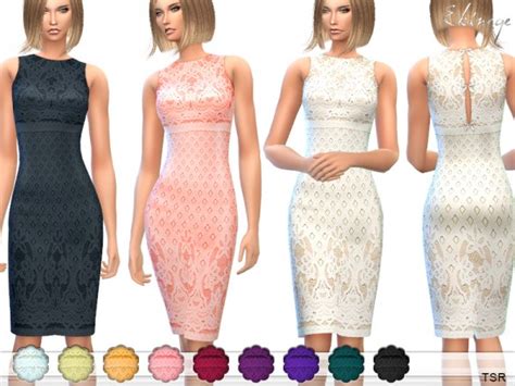 The Sims Resource Lace Overlay Dress By Ekinege • Sims 4 Downloads