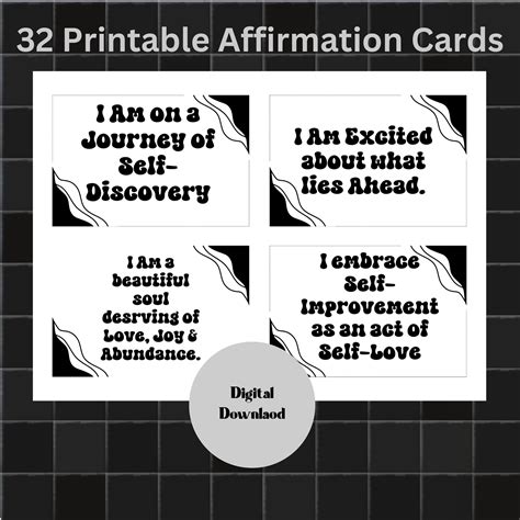 Positive Affirmations Cards Printable Affirmation Pdf Sheets Daily