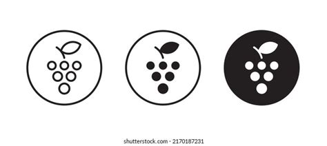 Grape Icon Food Fruits Bunches Grapes Stock Vector Royalty Free