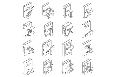 Literary Genres Icons Set Vector Outline Graphic By Ylivdesign