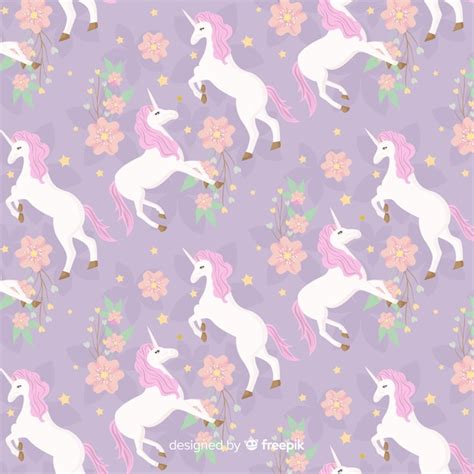 Motif Plat De Licorne Vecteur Premium