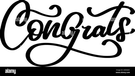 Congrats Lettering Handwritten Modern Calligraphy Brush Painted