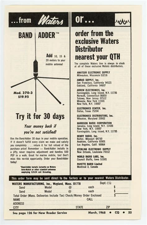 Cq Ham Radio Magazine Ad Add 10 15