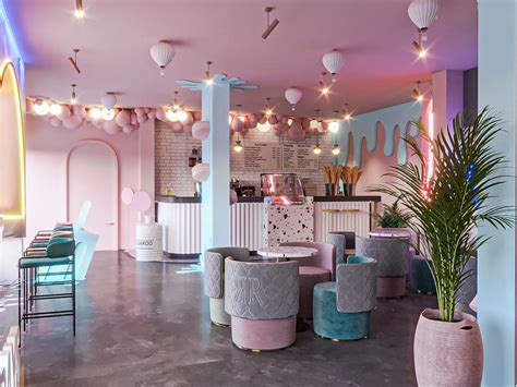 Pink Color Ice Cream Store Most Popular Lovely Gelato Shop Design