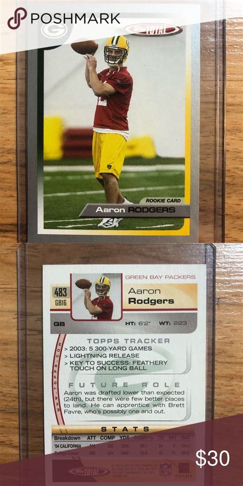 Aaron Rodgers Rookie Card Topps NFL Football | Aaron rodgers, Cards ...