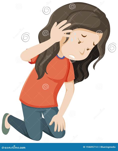 Dizzy Woman Feeling Sick Vector Cartoon Illustration | CartoonDealer