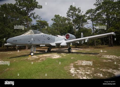 An A-10 Thunderbolt (Warthog) Ground attack jet on static display at