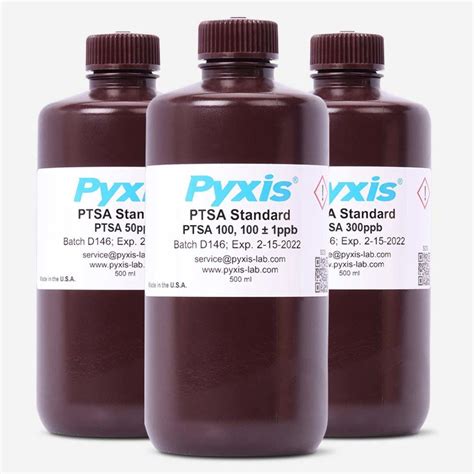 PTSA Calibration Solutions 30 50 100 200 300ppb Pyxis Lab