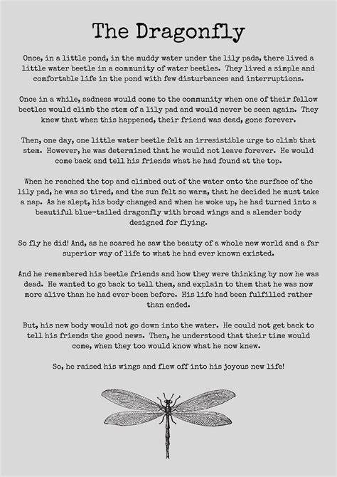Dragonfly Story Printable - Printable Templates Online By Paul Printable