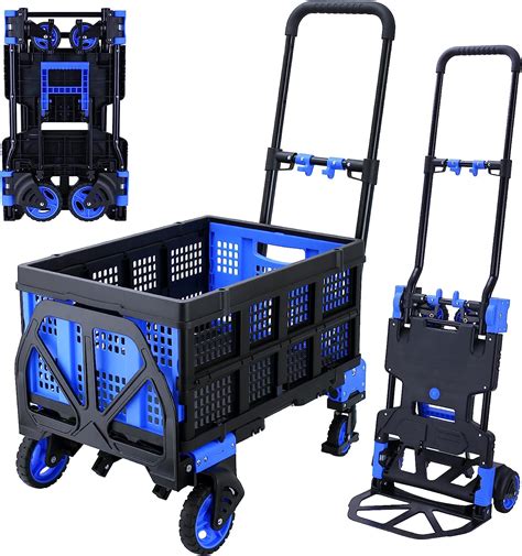 In Folding Hand Truck Dolly With Folding Basket Lbs Capacity