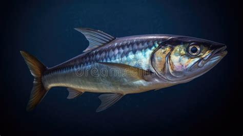 Mackerel Fish Close Up Isolated Mackerel In The Sea Vector Stock