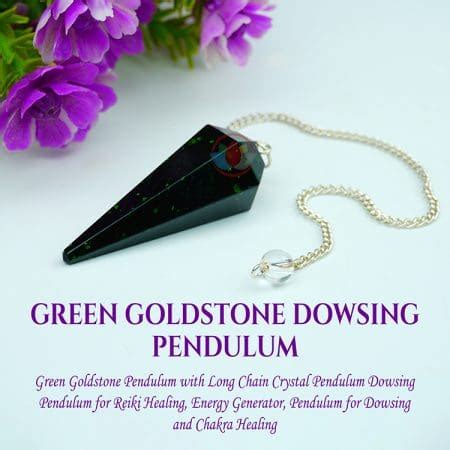 Green Goldstone Crystal Dowsing Pendulum Remedywala