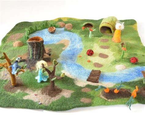 Waldorf Felt Play Mat Playmat Wet Felted Playscape Landscape Montessori