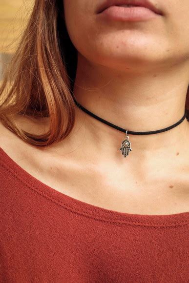 Choker Peace E Hamsa Compre Produtos Personalizados No Elo