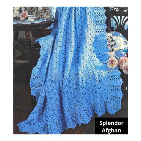 Vintage Crochet Pattern Victorian Lace Afghan Ruffle Edge Etsy