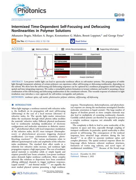 Pdf Intermixed Time Dependent Self Focusing And Defocusing