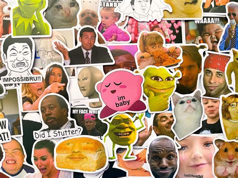 Pack of 50 Meme Stickers, Memes Sticker Pack, Waterproof Sticker Bundle ...