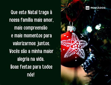 47 mensagens de Natal para família que celebram com carinho - Pensador