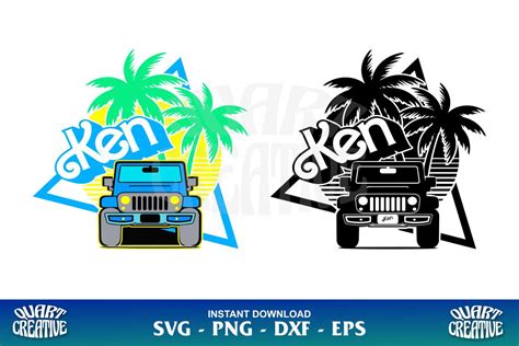 Ken Barbie Jeep Car SVG Gravectory