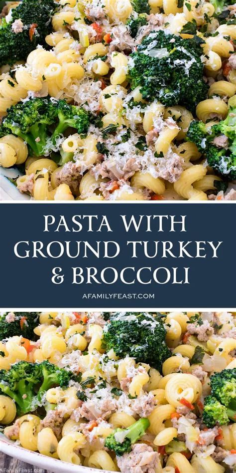 Pasta with Ground Turkey & Broccoli - Flavorful Lemon Basil Delight