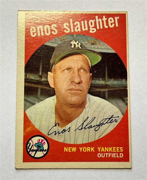 Topps Enos Slaughter Baseball Card New York Yankees And