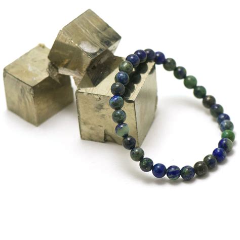 Bracelet Azurite Malachite Ronde Mm Bracelet Azurite Malachite