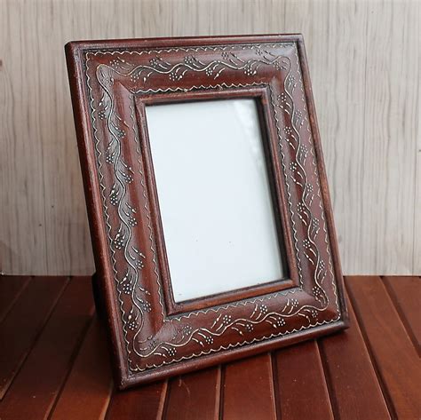 Vintage Wood Picture Photo Frame 5x7 White Painted Floral Vine Scroll