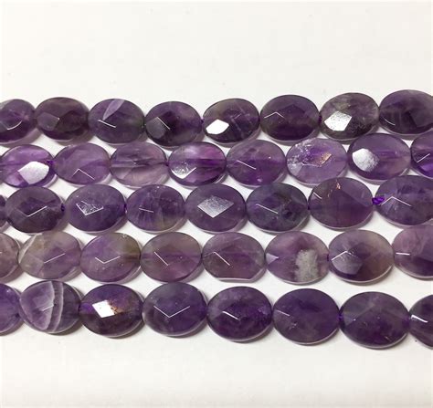 Natural Amethyst Faceted Oval Beads 8x10mm Light Dark Etsy