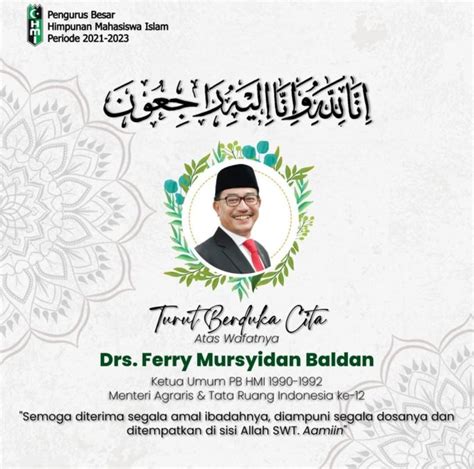 Hmi Berduka Ferry Mursyidan Baldan Meninggal Dunia News Harian Network