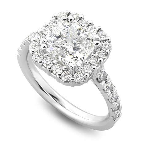 Cushion Halo Diamond Engagement Ring Gold Or Platinum Sarkisians Jewelry