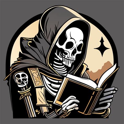 Premium Vector Skeleton Reading A Book Vector Illustration