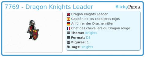 Playmobil Set Dragon Knights Leader Klickypedia