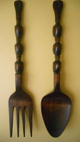 large wooden fork and spoon wall decor - Dan Vaughan