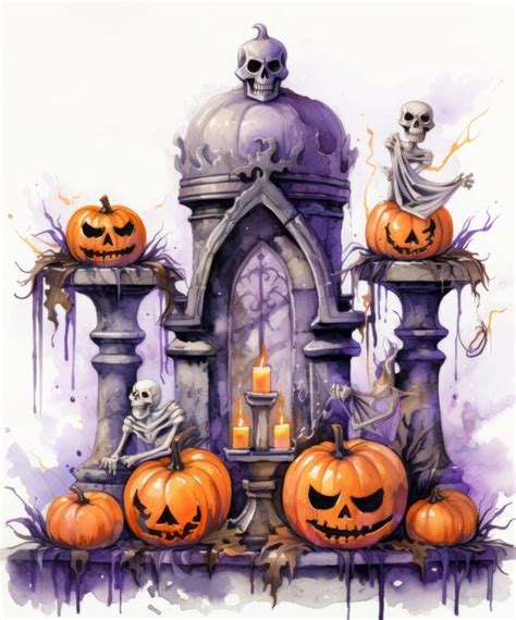 Premium AI Image | Happy Halloween October Autumn Holiday Abstract Spooky Scary Decoration ...