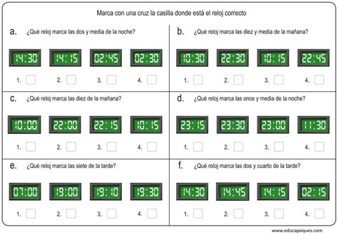 Spanish La Hora Diagram Quizlet