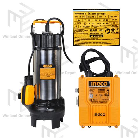 Ingco By Winland Seawage Submersible Pump Hp W Spdb Ing Pt