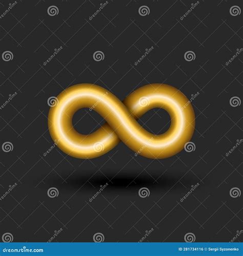 Gold Infinity Logo D Golden Ratio Endless Geometric Shape Metallic