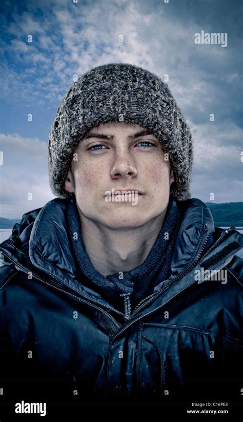 Portrait Of A Teenage Boy Wearing Winter Clothes Stock Photo Alamy