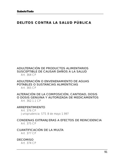 Delitos Contra La Salud P Blica