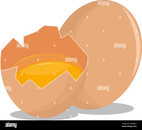 Cracked egg cartoon illustration vector Stock Vector Image & Art - Alamy