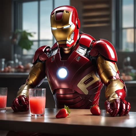 IRON MAN drinks STRAWBERRY juice by MIGUEL ANGEL PAEZ PEREZ - Playground