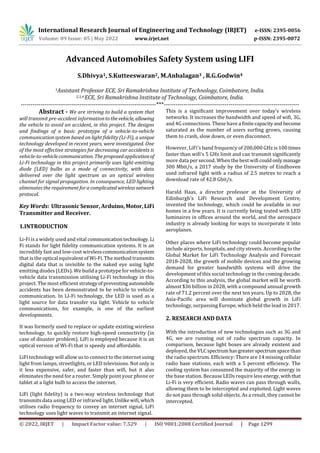 Advanced Automobiles Safety System Using LIFI PDF