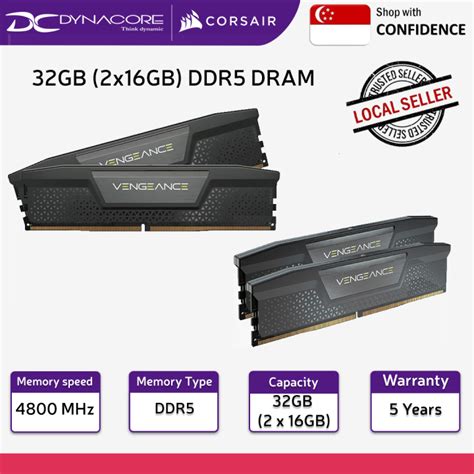 Corsair Vengeance 32GB 2x16GB DDR5 DRAM 6000MHz CL36 Memory Kit